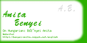 anita benyei business card